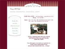 Tablet Screenshot of camphillcafe.com